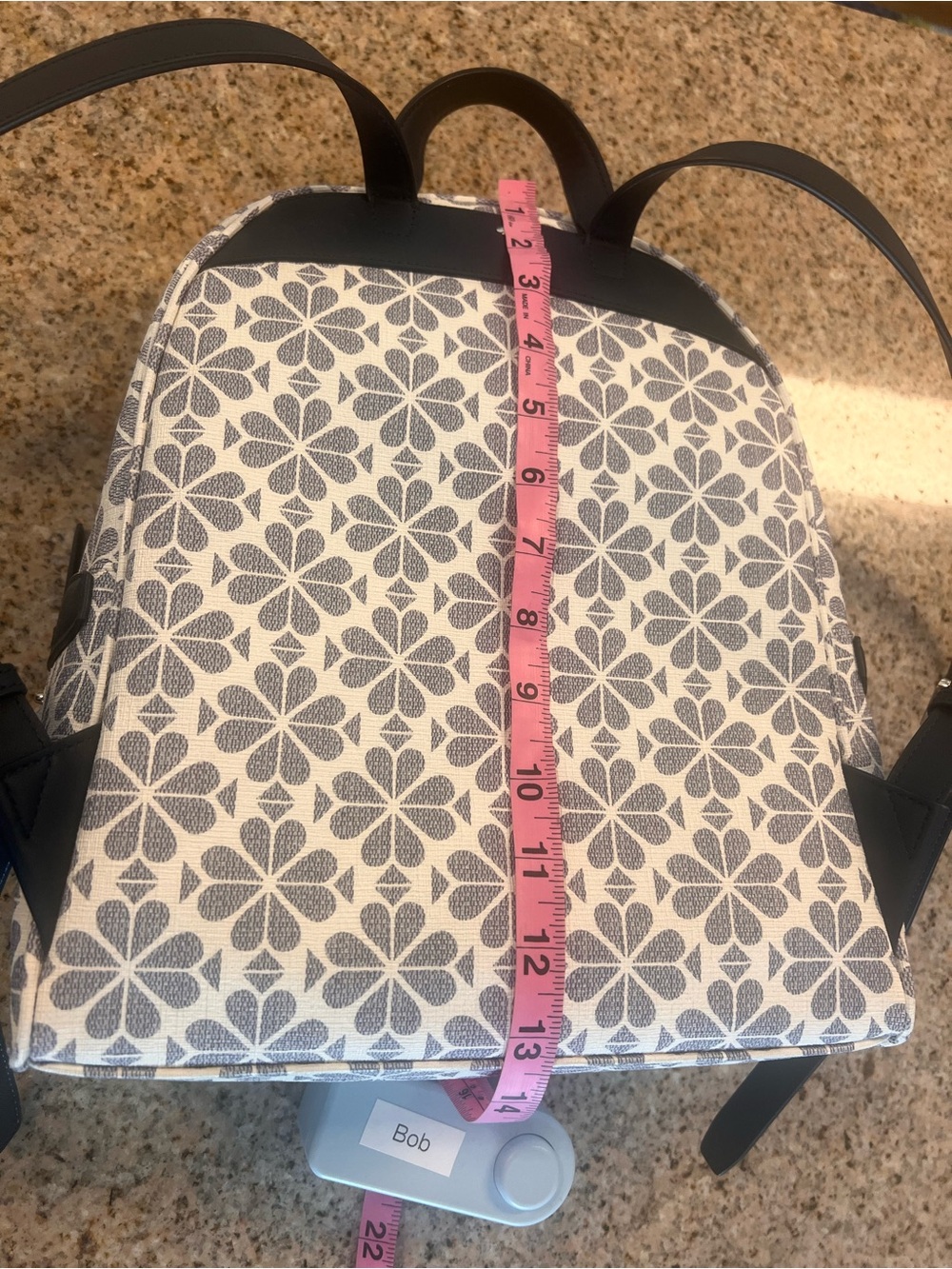 Kate Spade New York White Gray Floral Mini Backpack - Picture 5 of 7